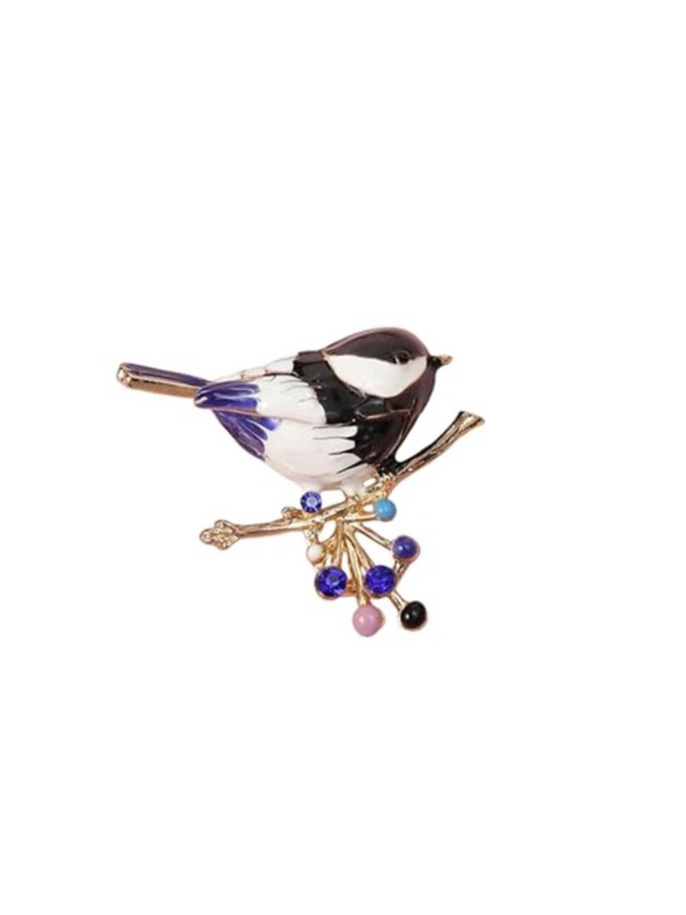 Enamel Bird Brooch for Women Men Sparkling Cute Sparrow Animal Lapel Pins for